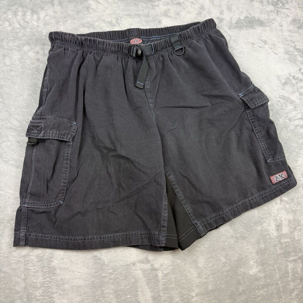 Vintage Zoic Men’s Vigor De Luxe Cargo Shorts Gray XXL Belt Adjusting Made USA